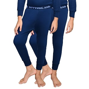 lux cottswool pack of 2 blue kids winter wear thermal trouser for boys amp girlssize  73cm