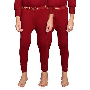 lux cottswool pack of 2 maroon kids winter wear thermal trouser for boys amp girlssize  50cm