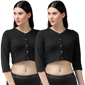 lux cottswool women39s solid regular cottswool_blouse_black amp maroon 100