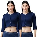 Lux Cottswool Women's Solid Regular (Cottswool_Blouse_Black &amp; Maroon 100)