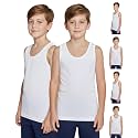 Lux Cozi Boy Cotton Relaxed Fit White Vest | Pack of 6