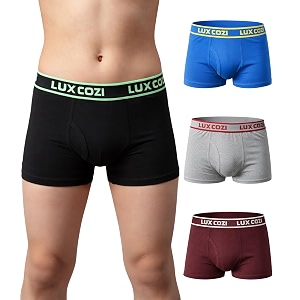 Lux Cozi Boys Cotton Solid Trunks Pack