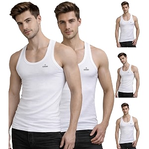 Lux Cozi Mens 100 Soft Cotton Vest