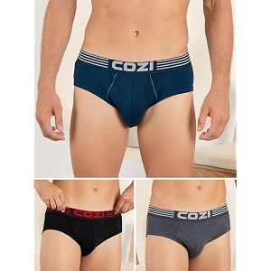 Lux Cozi Mens Cotton Solid Brief Pack