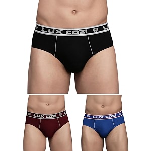 Lux Cozi Mens Cotton Solid Brief Pack
