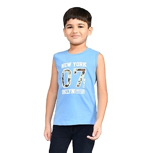 Lux Cozi Printed Round Neck Sleeveless Cotton