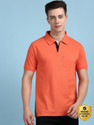LUX cozi Solid Men Polo Neck Orange