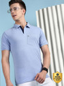 LUX cozi Solid Men Polo Neck Blue