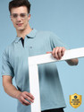 LUX cozi Solid Men Polo Neck Green