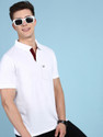 LUX cozi Solid Men Polo Neck White
