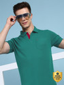 LUX cozi Solid Men Polo Neck Green