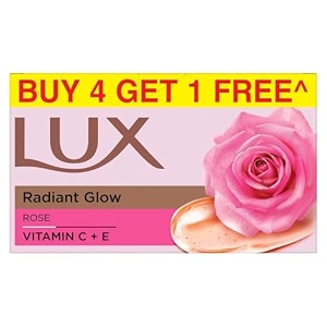 lux radiant glow bathing soap infused with vitamin c amp e for superior glowbuy 4 get 1 free150g