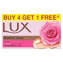 Lux Radiant Glow Bathing Soap infused with Vitamin C &amp; E |For Superior Glow|Buy 4 Get 1 Free|150g
