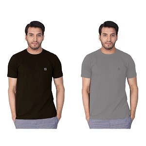 lux nitro pack of 2 men39s round neck tshirt