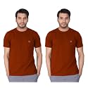 Lux Nitro Men's Solid Modern Fit Round Neck T-Shirt_Cinnamon Stick