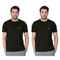 Lux Nitro Men's Solid Modern Fit (Round Neck T-Shirt_Licorice 4XL)