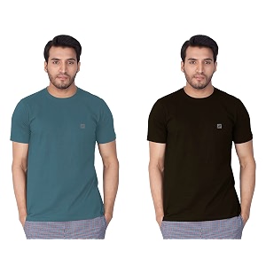 lux nitro pack of 2 men39s round neck tshirt