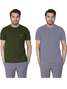 Lux Nitro Solid Men Round Neck Multicolor
