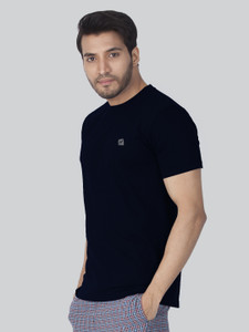 Lux Nitro Solid Men Round Neck Purple