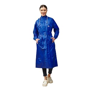 lux venus solid long raincoat for women