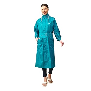 lux venus solid long raincoat for women