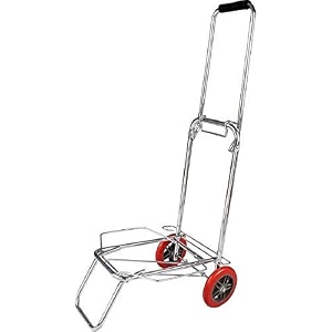 stainless steel foldable 2-wheel travel luggage trolley cart with shopping trolley for home office travel supermarket grocery cart