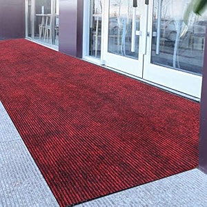 luxe home arizona soft polypropylene dust trapper entrance carpet floor mat for home kitchen hallway restaurant living room hotels maroon_4x15_piece of 1