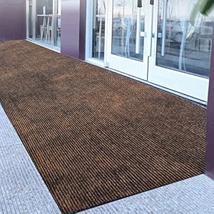 luxe home arizona soft polypropylene dust trapper entrance carpet floor mat for home kitchen hallway restaurant living room hotels camel_4x4_piece of 1