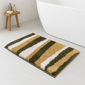 luxe home bath mat canada stripes super soft anti skid slip water soak washable door mats for home bathroom mat floor mat kitchen mat for floor 40x60 cm gold