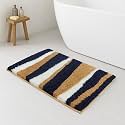 Luxe Home Bath Mat Canada Stripes Super Soft Anti Skid Slip Water Soak Washable Door Mats for Home, Bathroom Mat, Floor Mat, Kitchen Mat for Floor (40x60 cm) Blue