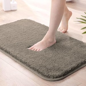 luxe home bath mat super soft non slip vegas mats for bathroom kitchen bedroom and door 40x60 cm taupe pack of 1