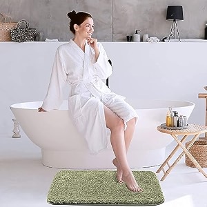 luxe home international microfiber bath mat super soft non slip vegas rectangular mats for bathroomdoor45x75 cmgreenpack of 1