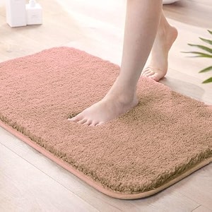 luxe home international microfiber luxe home bath mat super soft non slip vegas mats for bathroom door 40x60 cm peach pack of 1 rectangular