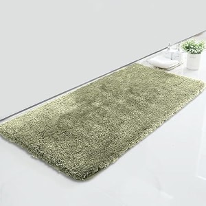 luxe home international microfiber bath mat super soft non slip vegas rectangular mats for bathroomdoor60x90 cmgreenpack of 1