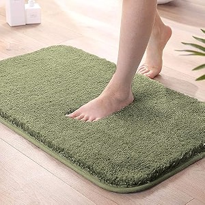 luxe home bath mat super soft non slip vegas mats for bathroom kitchen bedroom and door 40x60 cm green pack of 1