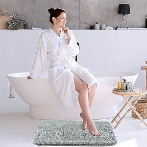 luxe home bath mat super soft non slip vegas mats for bathroom door 45x75 cm silver pack of 1