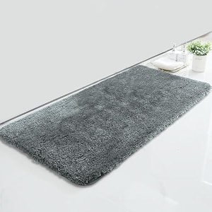 luxe home international microfiber bath mat super soft non slip vegas rectangular mats for bathroomdoor60x90 cmgreypack of 1
