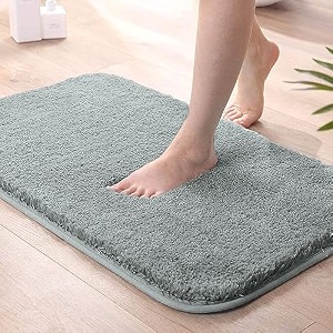 luxe home international bath mat super soft non slip vegas mats for bathroom kitchen bedroom and door 40x60 cm silver pack of 1 rectangular microfiber