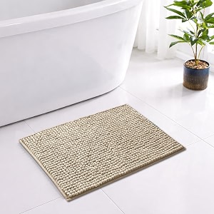 LUXE HOME INTERNATIONAL Shaggy Chenille Bath Mat