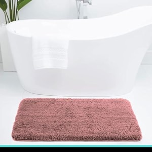 luxe home international microfiber bath mat super soft non slip vegas rectangular mats for bathroomdoor45x75 cmfusciapack of 1pink
