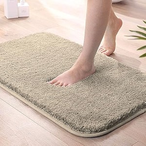 luxe home international microfiber luxe home bath mat super soft non slip vegas mats for bathroom kitchen bedroom and door 40x60 cm beige pack of 1 rectangular