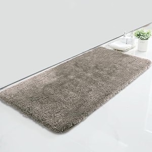 luxe home international microfiber bath mat super soft non slip vegas rectangular mats for bathroomdoor60x90 cmtaupepack of 1