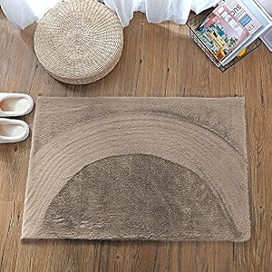 Luxe Home Rabbit Fur Soild Bath Mat