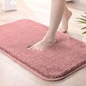 LUXE HOME INTERNATIONAL Microfiber Bath Mat Super Soft Non Slip Vegas Rectangular Mats For Bathroom,Door(40x60 cm,Fuscia)Pack of 1,Pink