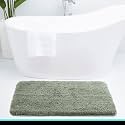LUXE HOME INTERNATIONAL Microfiber Bath Mat Super Soft Non Slip Vegas Rectangular Mats For Bathroom,Door(45x75 cm,Pastel Green)Pack of 1