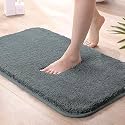 LUXE HOME INTERNATIONAL Microfiber Luxe Home Bath Mat Super Soft Non Slip Vegas Mats For Bathroom, Kitchen, Bedroom, And Door (40X60 Cm, Grey) Pack Of 1, Rectangular