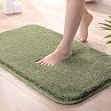 Luxe Home Bath Mat Super Soft Non Slip Vegas Mats for Bathroom, Kitchen, Bedroom, and Door (40x60 cm, Green) Pack of 1