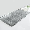 LUXE HOME INTERNATIONAL Microfiber Bath Mat Super Soft Non Slip Vegas Rectangular Mats For Bathroom,Door(60x90 cm,Silver)Pack of 1