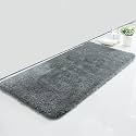 LUXE HOME INTERNATIONAL Microfiber Bath Mat Super Soft Non Slip Vegas Rectangular Mats For Bathroom,Door(60x90 cm,Grey)Pack of 1