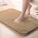 LUXE HOME INTERNATIONAL Microfiber Bath Mat Super Soft Non Slip Vegas Rectangular Mats for Bathroom, Kitchen, Bedroom, and Door (40x60 cm, Gold) Pack of 1